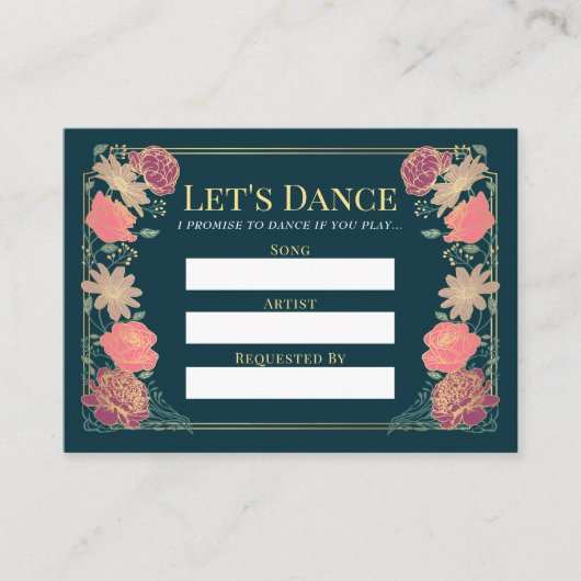 Fantasy Enchanted Garden Trouwlied Verzoek Informatiekaartje (Voorkant)