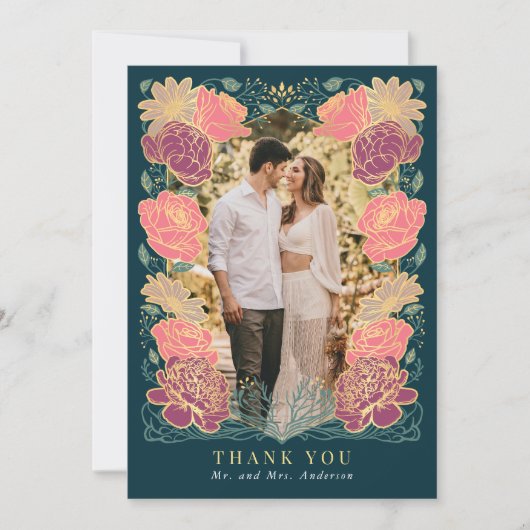 Fantasy Enchanted Garden Wedding Dank je wel kaart (Voorkant)