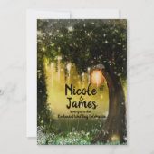Fantasy Enchanted Green Sparkle Forest Wedding Kaart (Voorkant)