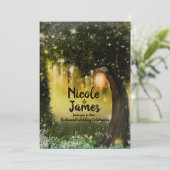 Fantasy Enchanted Green Sparkle Forest Wedding Kaart (Staand voorkant)