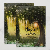 Fantasy Enchanted Green Sparkle Forest Wedding Kaart (Voorkant / Achterkant)