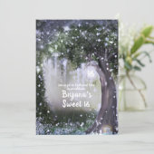 Fantasy Enchanted Lavender Love Forest Sweet 16 in Kaart (Staand voorkant)