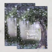 Fantasy Enchanted Lavender Love Forest Sweet 16 in Kaart (Voorkant / Achterkant)