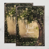 Fantasy Enchanted Love Forest Vintage Wedding Kaart (Voorkant / Achterkant)