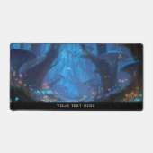 Fantasy Enchanted Magical Mushroom Forest Blue Bureaumat (Voorkant)