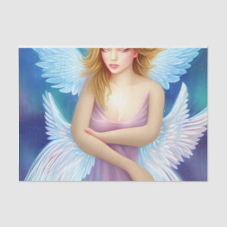 Fantasy-engel roze en blauwe decoupage tissuepapier