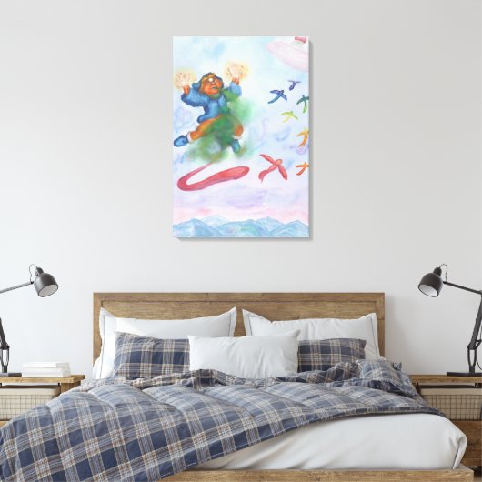 Fantasy Eros God Light Dimension Waterverf Love Canvas Afdruk (Insitu (Slaapkamer))