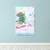 Fantasy Eros God Light Dimension Waterverf Love Canvas Afdruk (Insitu (Houten vloer))