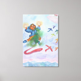 Fantasy Eros God Light Dimension Waterverf Love Canvas Afdruk