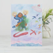 Fantasy Eros God Light Dimension Waterverf Love Kaart (Staand voorkant)