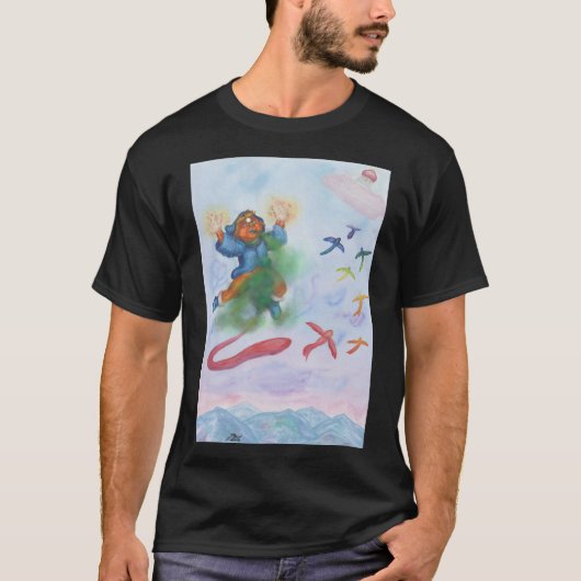 Fantasy Eros God Light Dimension Waterverf Love T-shirt (Voorkant)