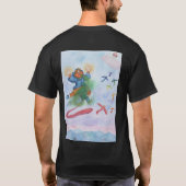 Fantasy Eros God Light Dimension Waterverf Love T-shirt (Achterkant)