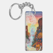 Fantasy Eros Lion Prinses Godin Sneeuw Luipaard Sleutelhanger (Voorkant Links)