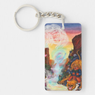 Fantasy Eros Lion Prinses Godin Sneeuw Luipaard Sleutelhanger