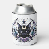 Fantasy Esoteric Crystal Black Cat Blikjeskoeler (Blikje Voorkant)