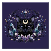Fantasy Esoteric Crystal Black Cat Perfect Poster (Voorkant)