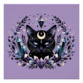 Fantasy Esoteric Crystal Black Cat Perfect Poster (Voorkant)