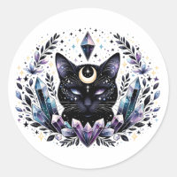 Fantasy Esoteric Crystal Black Cat