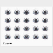 Fantasy Esoterische Kristal Zwarte Kat  Ronde Sticker (Vel)