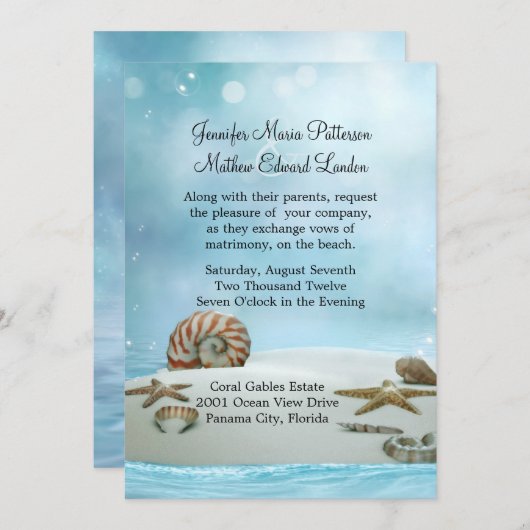 Fantasy Etherische Strand Huwelijksuitnodiging Kaart (Voorkant / Achterkant)