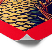 Fantasy Europese draak - houtsnede 1 Poster (Hoek)