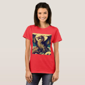 Fantasy Europese draak - houtsnede 1 T-shirt (Voorkant volledig)