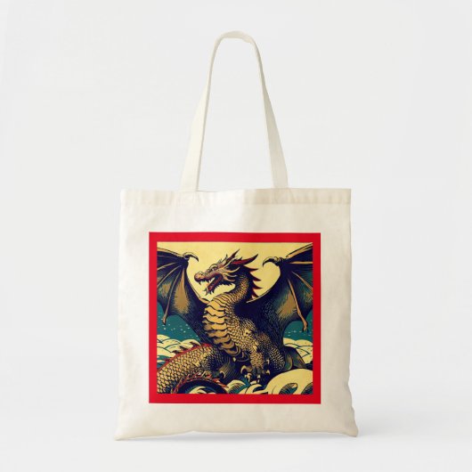 Fantasy Europese draak - houtsnede 1 Tote Bag (Voorkant)
