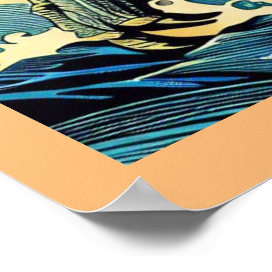 Fantasy Europese draak - houtsnede 4 Poster (Hoek)