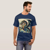 Fantasy Europese draak - houtsnede 4 T-shirt (Voorkant volledig)