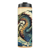 Fantasy Europese draak - houtsnede 4 Thermosbeker (Voorkant)