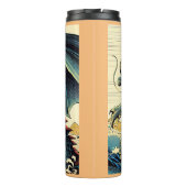 Fantasy Europese draak - houtsnede 4 Thermosbeker (Achterkant)