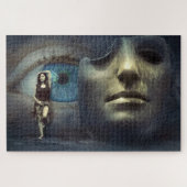 Fantasy Eye en Masker bij vrouwen Legpuzzel (Horizontaal)