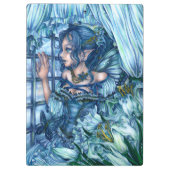 Fantasy Fairy Anime Girl Victoriaans blauw Klembord (Achterkant)