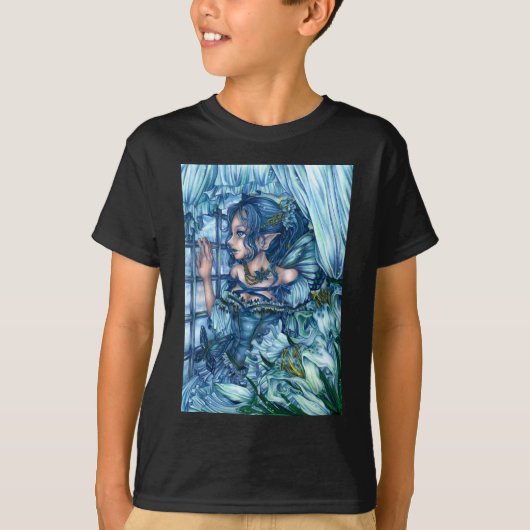 Fantasy Fairy Anime Girl Victoriaans blauw T-shirt (Voorkant)