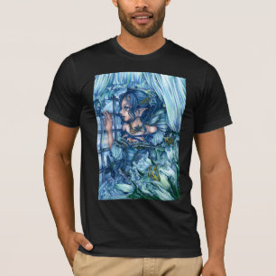 Fantasy Fairy Anime Girl Victoriaans blauw T-shirt