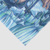 Fantasy Fairy Anime Girl Victoriaans blauw Tissuepapier (Detail)