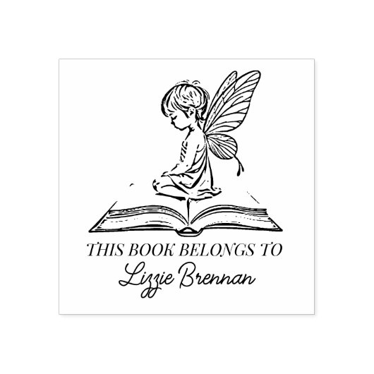  Fantasy Fairy Bookplate Rubberstempel (Afrduk)