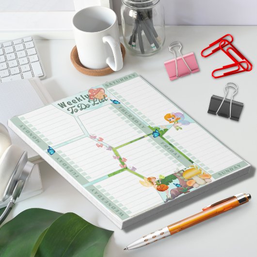 Fantasy Fairy Butterfly Mushroom met een groen the Notitieblok