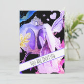 ** Fantasy Fairy Castle Baby shower Uitnodiging (Staand voorkant)