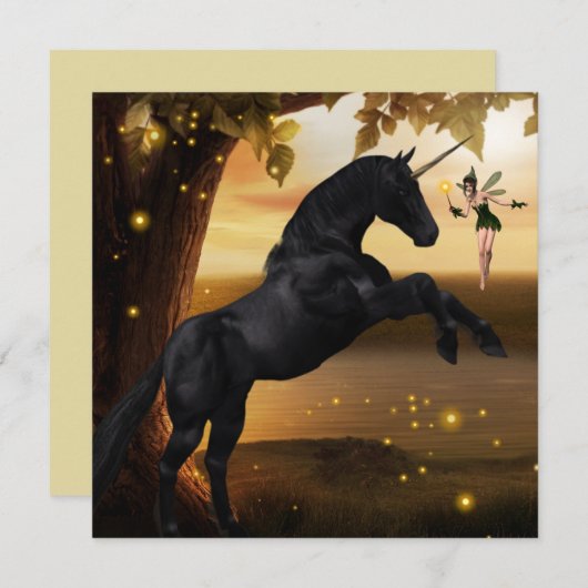 Fantasy Fairy en Black Unicorn (Voorkant / Achterkant)