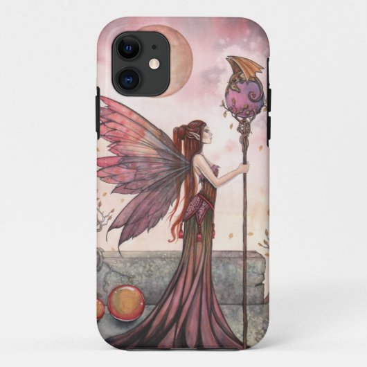 Fantasy Fairy en Dragon iPhone hoesje (Achterkant)