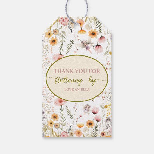 Fantasy Fairy First Wildflower Cadeaulabel (Achterkant)