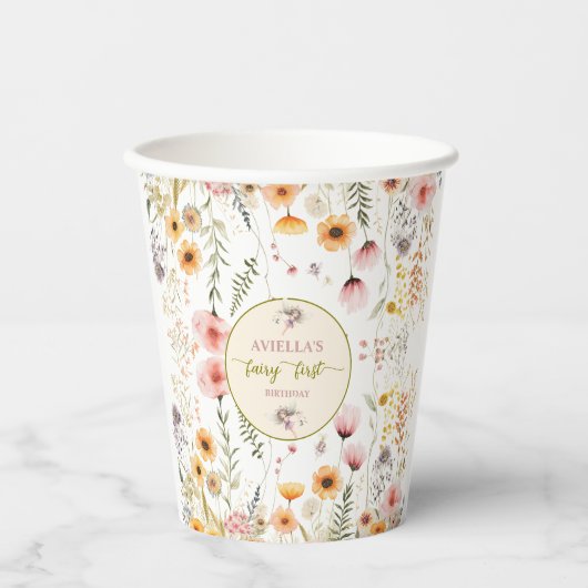 Fantasy Fairy First Wildflower Papieren Bekers (Voorkant)