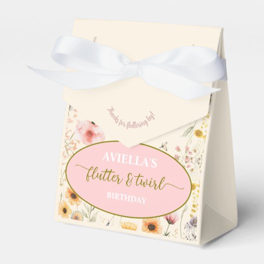 Fantasy Fairy Flutter en Twirl Wildflower Bedankdoosjes (Voorkant Zijde)