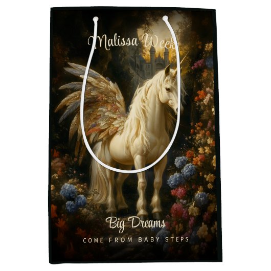 Fantasy Fairy Horse Forest Eenhoorn Medium Cadeauzakje (Voorkant)