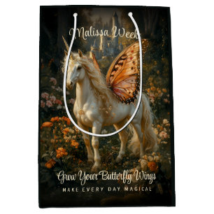 Fantasy Fairy Horse Sinaasappel Vlindervleugels Medium Cadeauzakje