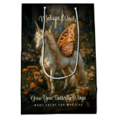 Fantasy Fairy Horse Sinaasappel Vlindervleugels Medium Cadeauzakje (Achterkant)