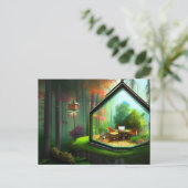 Fantasy Fairy House in een Terrarium in het bos Briefkaart (Staand voorkant)