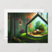 Fantasy Fairy House in een Terrarium in het bos Briefkaart (Voorkant / Achterkant)