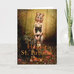 Fantasy Fairy in de Bossen St. Patrick's Day Kaart